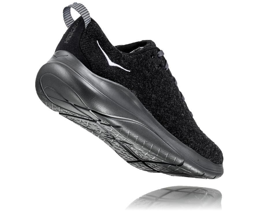 Hoka Australia One One Hupana Flow Wool - Mens Running Shoes Black - WENYO-3285